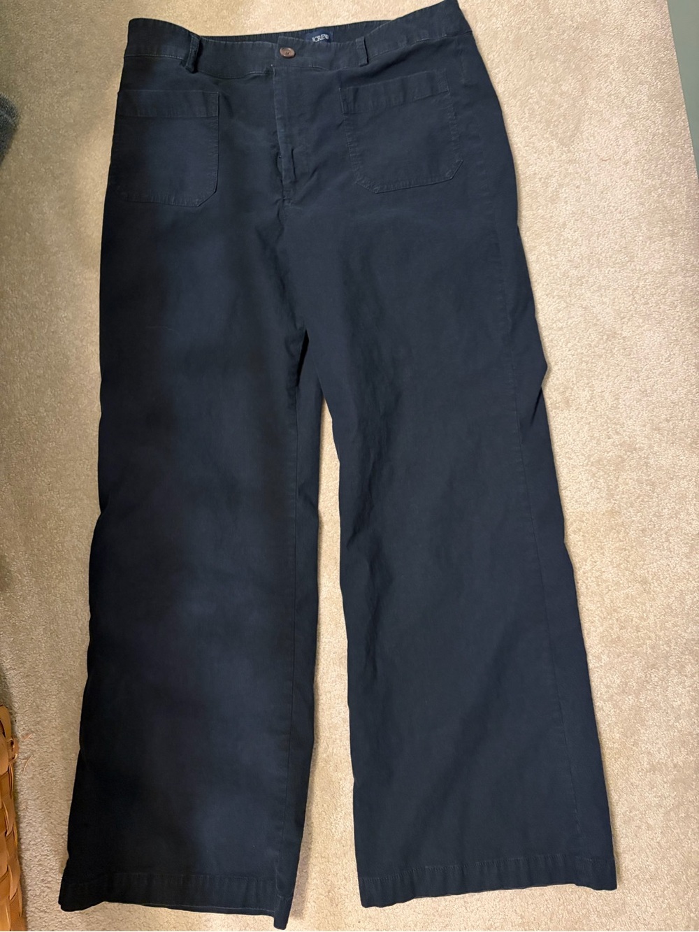 J.Crew Factory Black Lizzie Wide-Leg Patch Pocket Pants, Size 31
